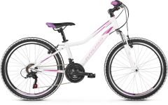 Bicicleta KROSS Lea JR 1.0 D 24 S Alb|Roz|Violet 2021